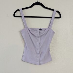Reformation Lilac Button-Up Tank